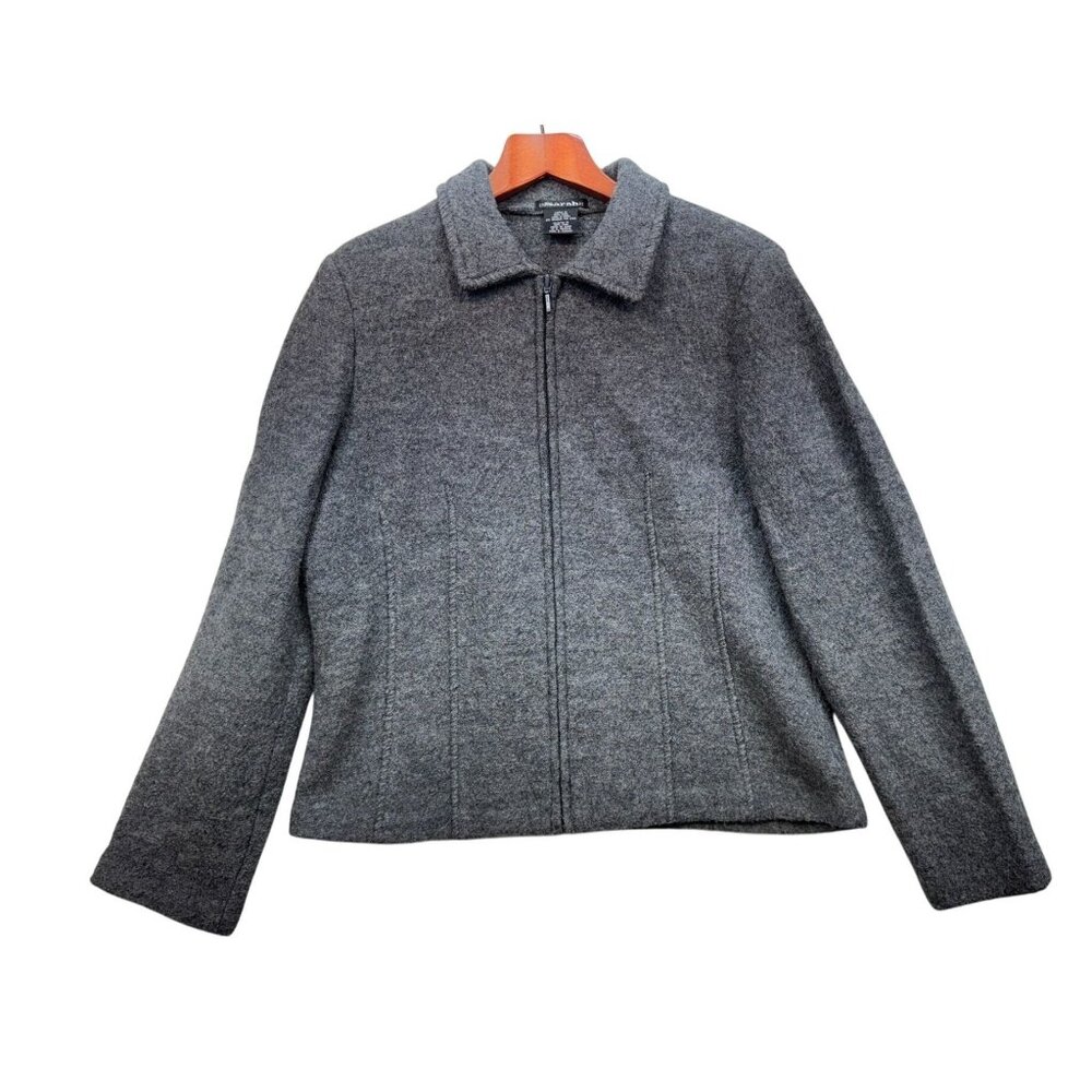 Sarah Ladies Wool Zip-Up Jacket XL Gray Classic